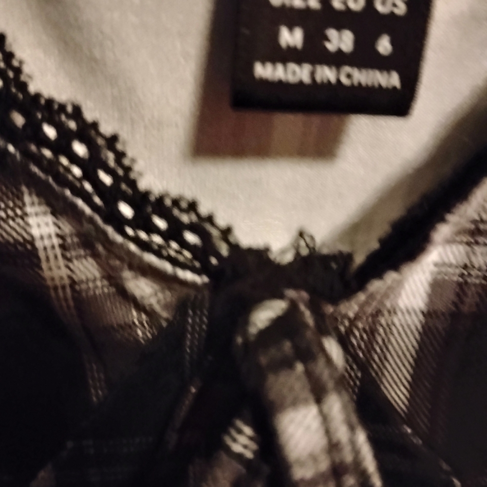 SHEIN Black and White Plaid Dress - Picture 3 of 4